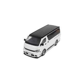 Toyota Hiace Super GL Custom Pearl White 2008 OttO mobile 1:18 Resinemodell (Türen, Motorhaube... nicht zu öffnen!)
